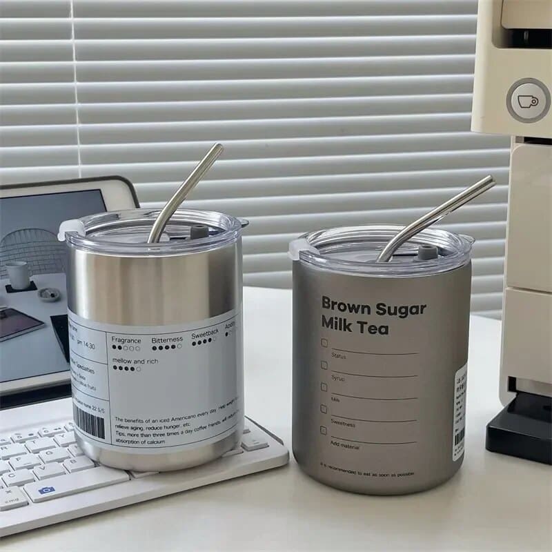 Copo Térmico Inox para Café com Tampa Hermética - Manutenção de Temperatura