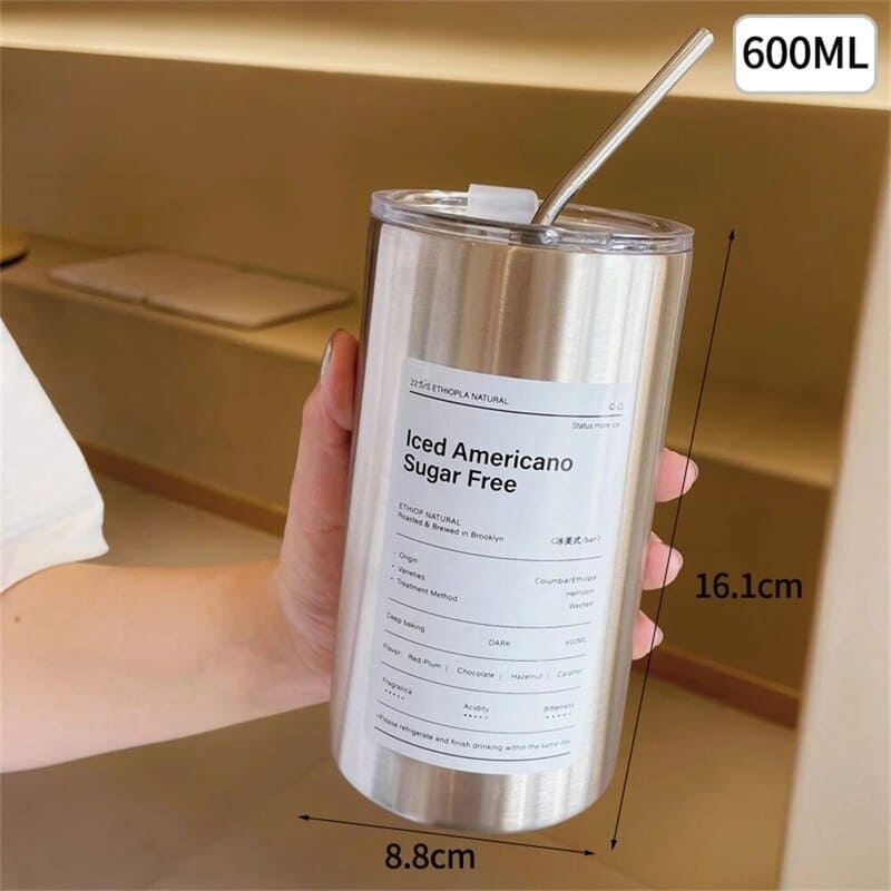 Copo Térmico Inox para Café com Tampa Hermética - Manutenção de Temperatura