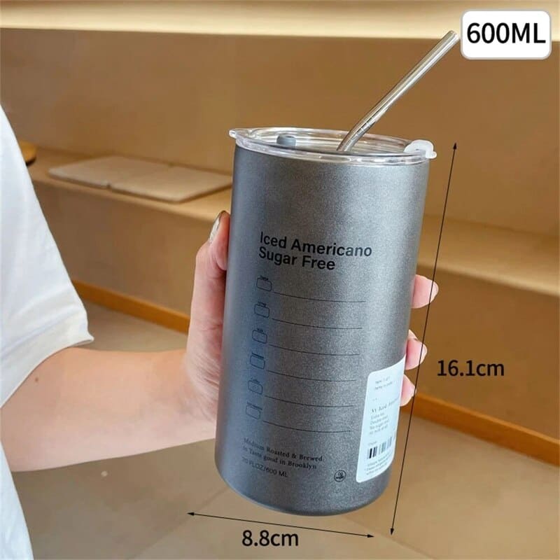 Copo Térmico Inox para Café com Tampa Hermética - Manutenção de Temperatura