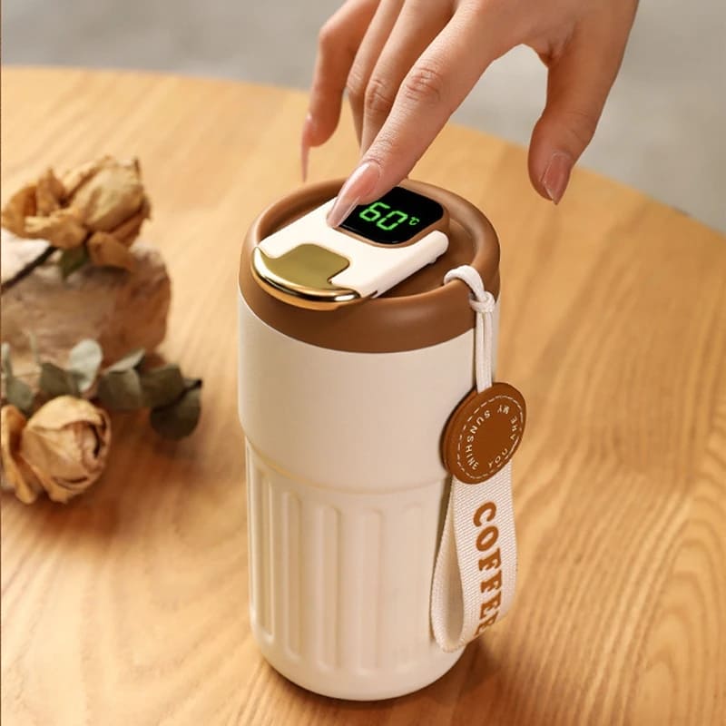 Copo Térmico Inteligente 450ml com Tampa Premium - Ideal para Bebidas Quentes e Frias