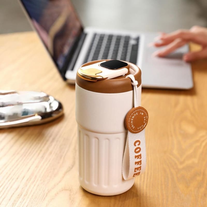 Copo Térmico Inteligente 450ml com Tampa Premium - Ideal para Bebidas Quentes e Frias