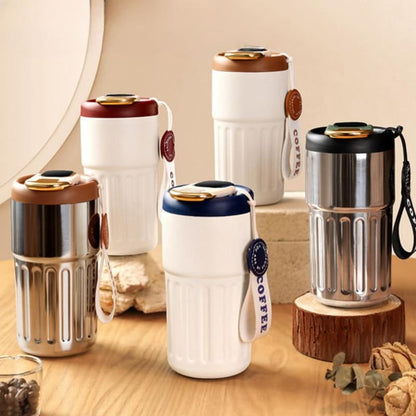 Copo Térmico Inteligente 450ml com Tampa Premium - Ideal para Bebidas Quentes e Frias