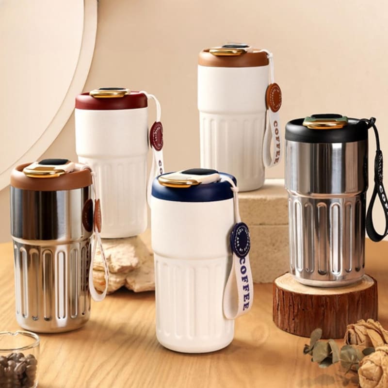 Copo Térmico Inteligente 450ml com Tampa Premium - Ideal para Bebidas Quentes e Frias
