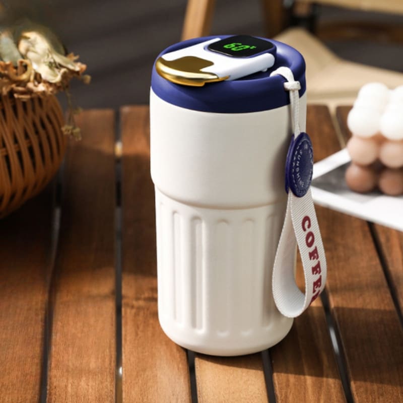 Copo Térmico Inteligente 450ml com Tampa Premium - Ideal para Bebidas Quentes e Frias