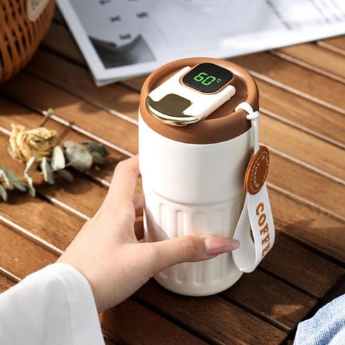 Copo Térmico Inteligente 450ml com Tampa Premium - Ideal para Bebidas Quentes e Frias