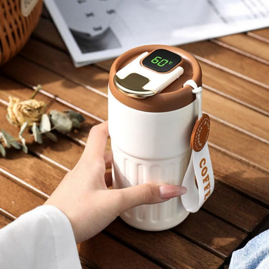 Copo Térmico Inteligente 450ml com Tampa Premium - Ideal para Bebidas Quentes e Frias
