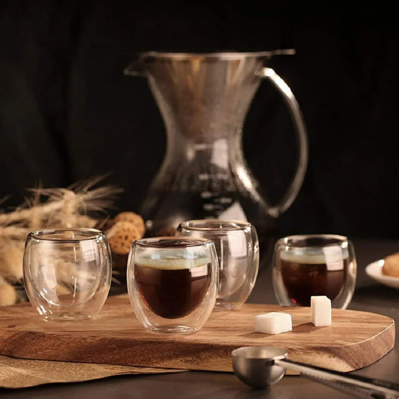 Copo de Vidro com Parede Dupla para Café e Chá - Ideal para Cantinho do Café