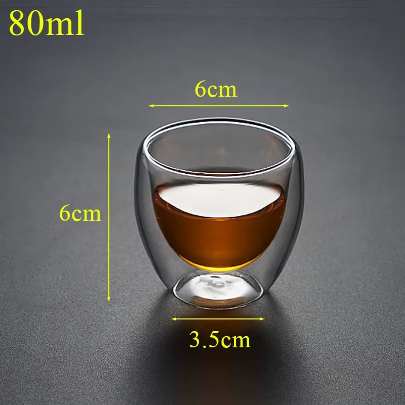 Copo de Vidro com Parede Dupla para Café e Chá - Ideal para Cantinho do Café