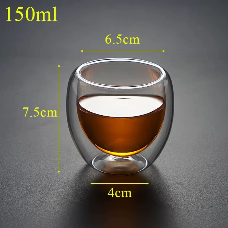 Copo de Vidro com Parede Dupla para Café e Chá - Ideal para Cantinho do Café