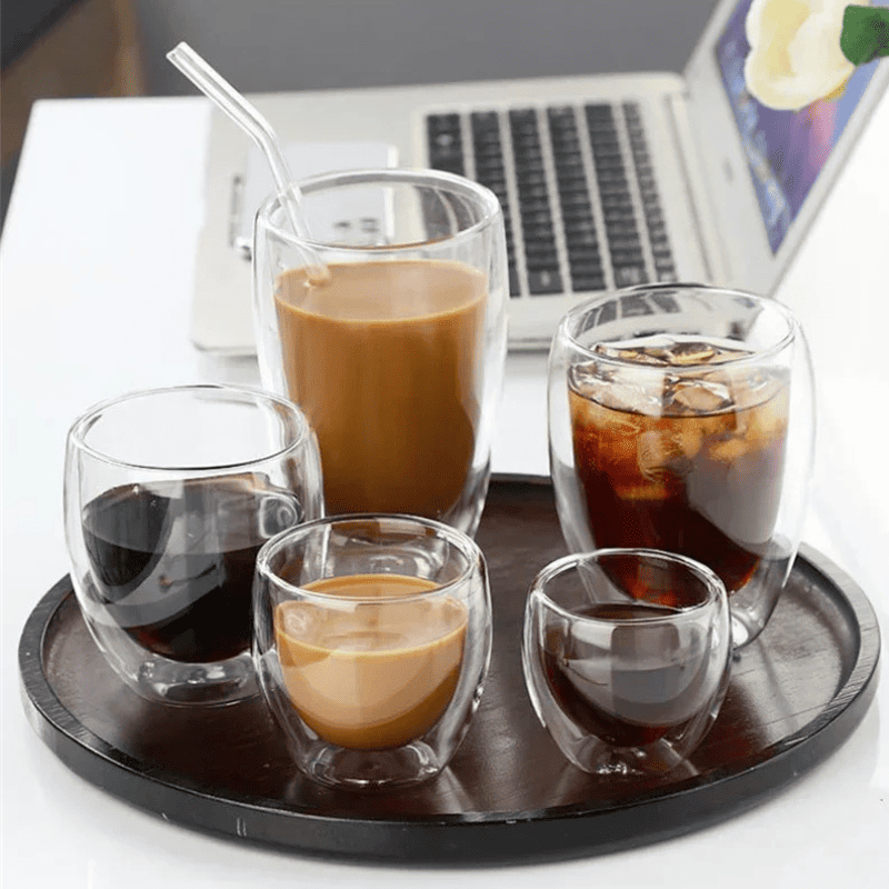 Copo de Vidro com Parede Dupla para Café e Chá - Ideal para Cantinho do Café