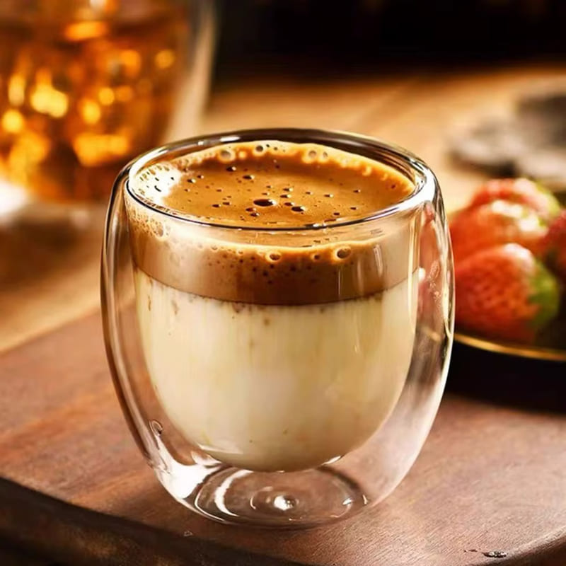 Copo de Vidro com Parede Dupla para Café e Chá - Ideal para Cantinho do Café