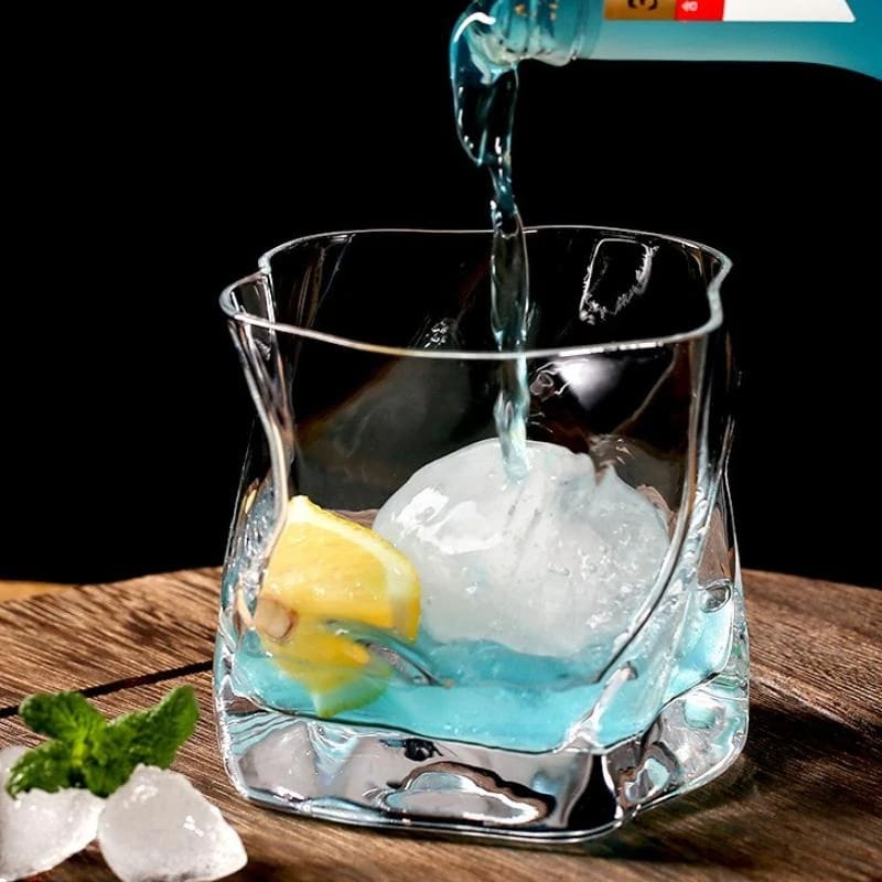 Copo de Whisky de Cristal Irregular para Bar em Casa