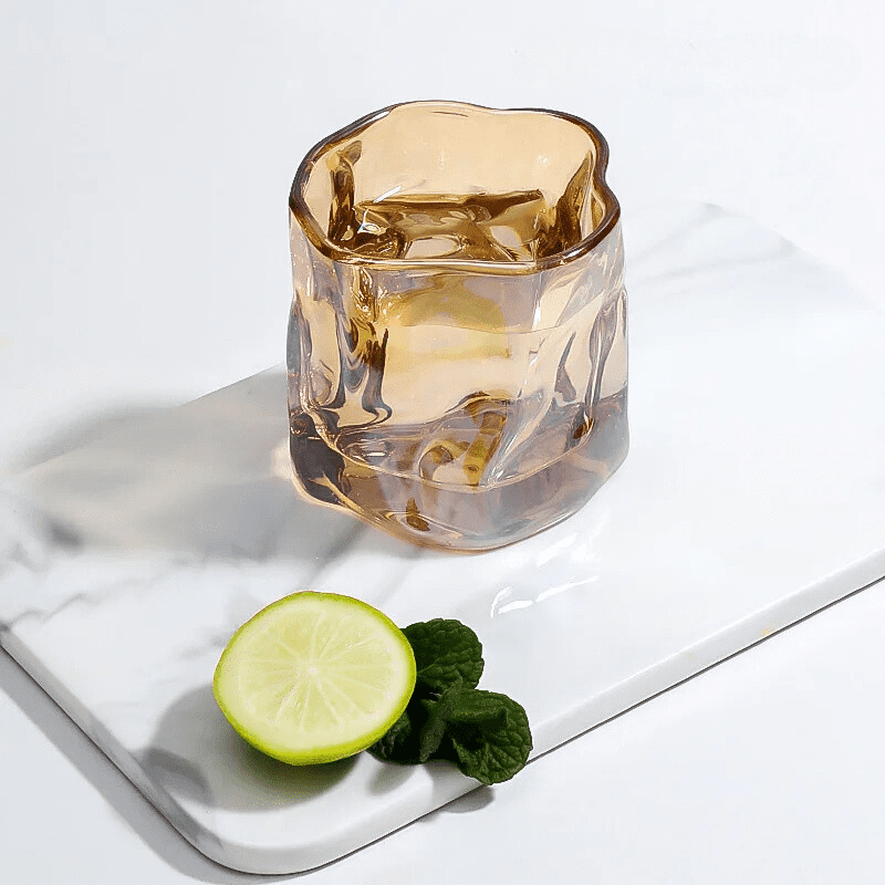 Copo de Whisky de Cristal Irregular para Bar em Casa
