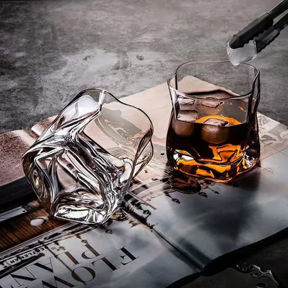 Copo de Whisky de Cristal Irregular para Bar em Casa
