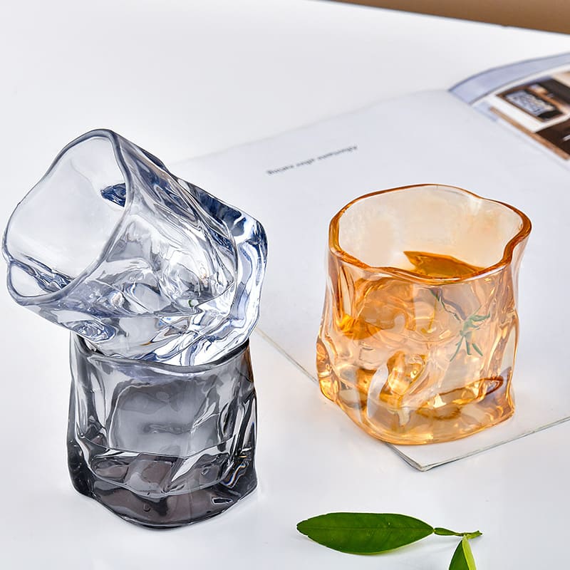 Copo de Whisky de Cristal Irregular para Bar em Casa