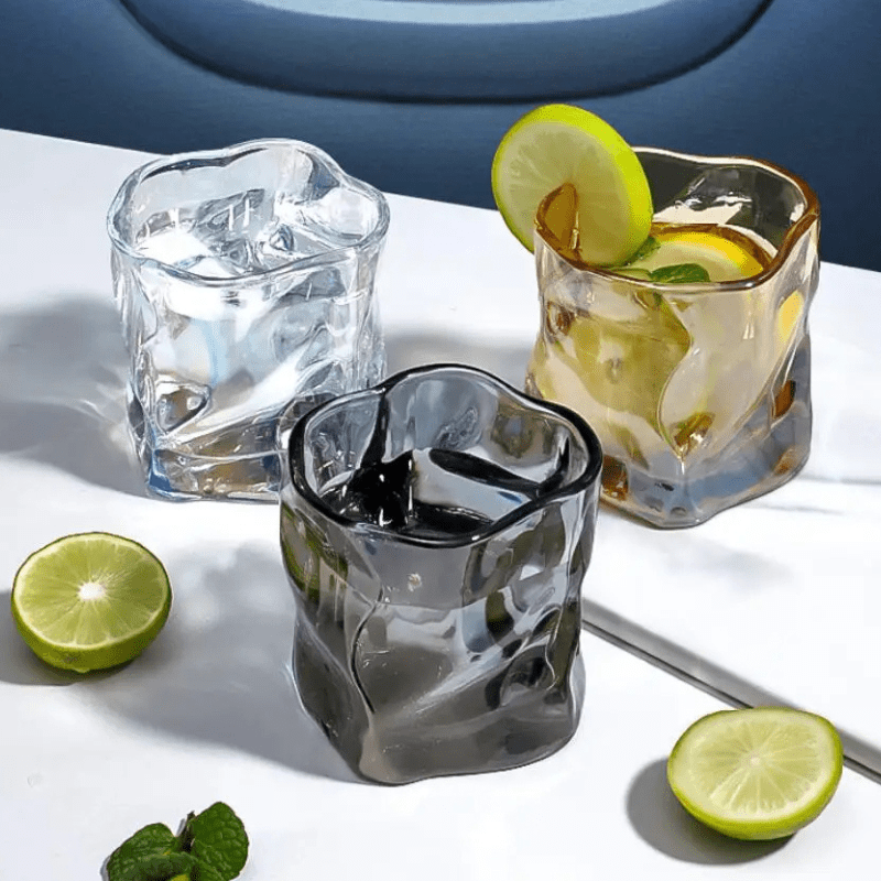 Copo de Whisky de Cristal Irregular para Bar em Casa