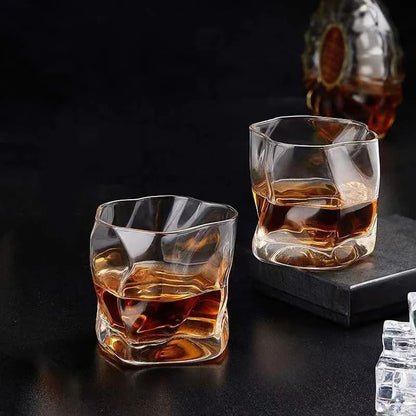 Copo de Whisky de Cristal Irregular para Bar em Casa