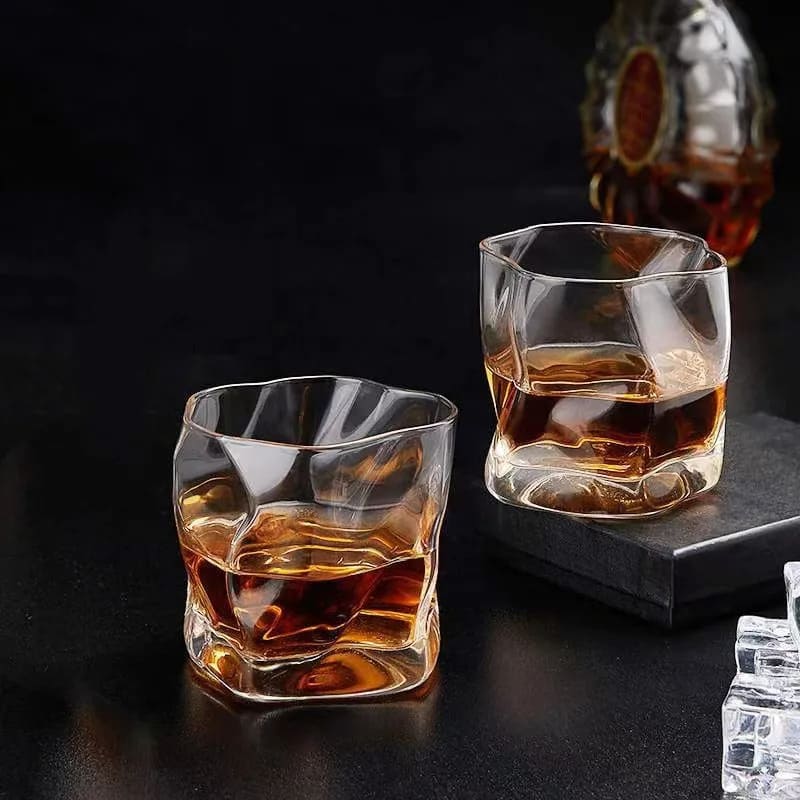 Copo de Whisky de Cristal Irregular para Bar em Casa
