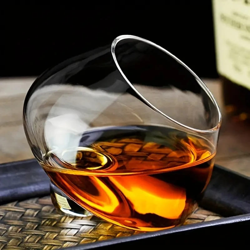 Copo de Whisky em Cristal com Barriga Rotativa para Bar em Casa