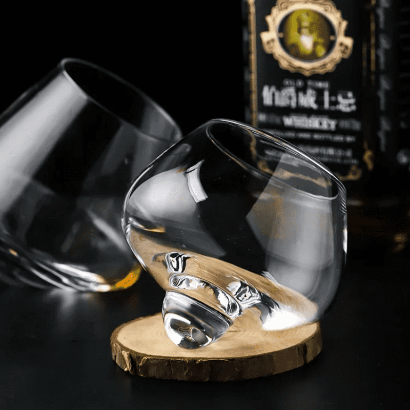 Copo de Whisky em Cristal com Barriga Rotativa para Bar em Casa