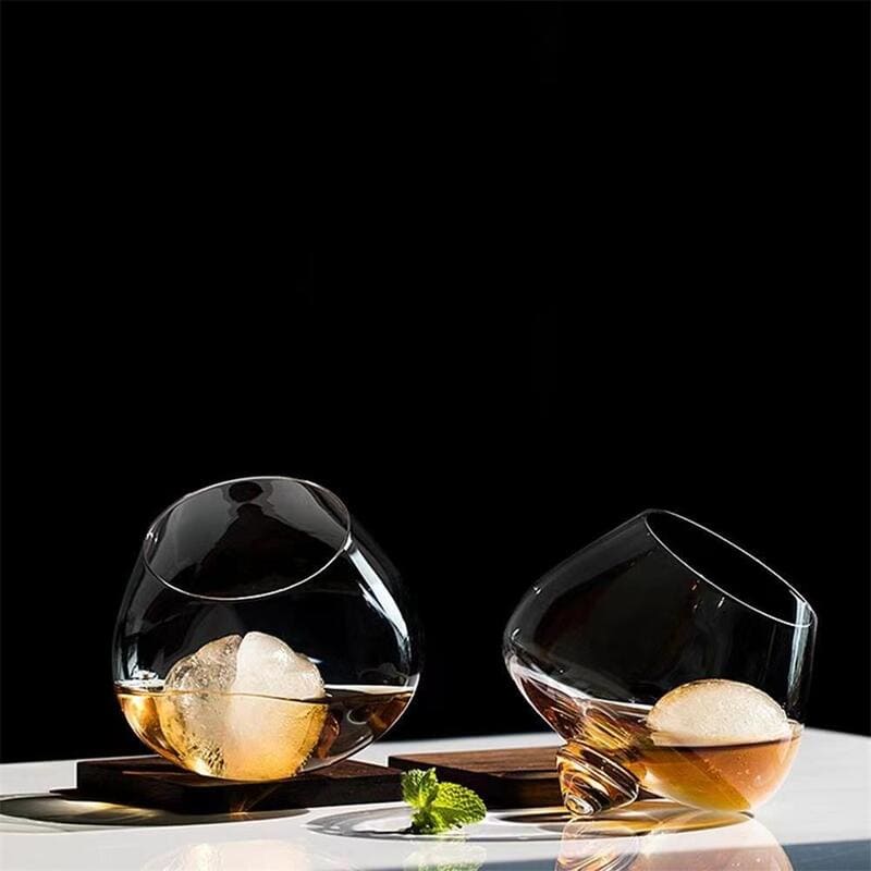 Copo de Whisky em Cristal com Barriga Rotativa para Bar em Casa