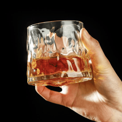 Copo de Whisky em Cristal com Base Rotativa para Bar em Casa