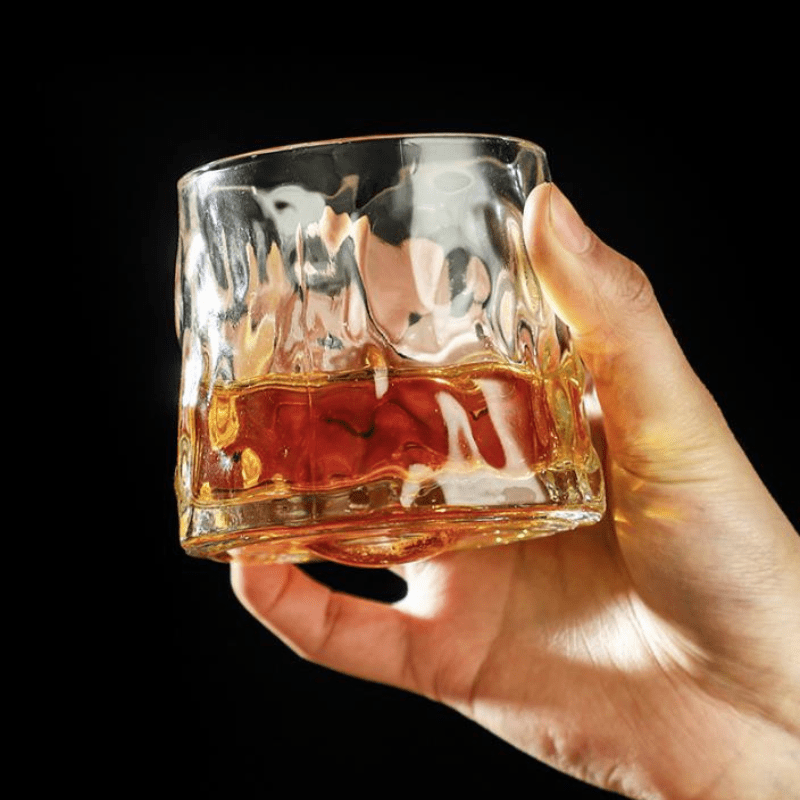 Copo de Whisky em Cristal com Base Rotativa para Bar em Casa