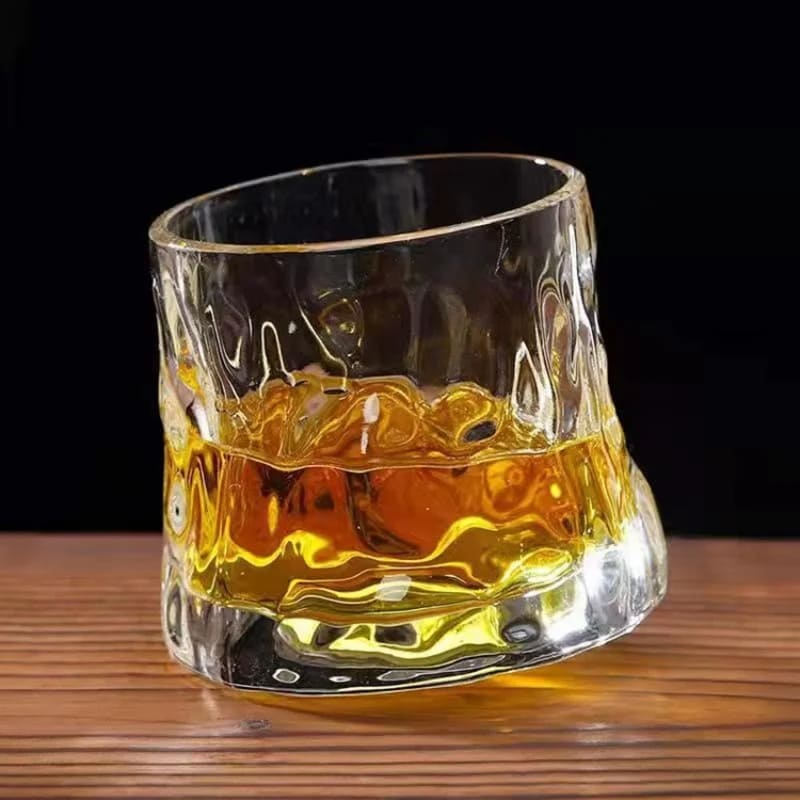 Copo de Whisky em Cristal com Base Rotativa para Bar em Casa
