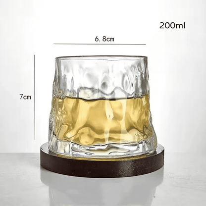 Copo de Whisky em Cristal com Base Rotativa para Bar em Casa