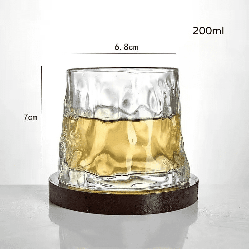 Copo de Whisky em Cristal com Base Rotativa para Bar em Casa