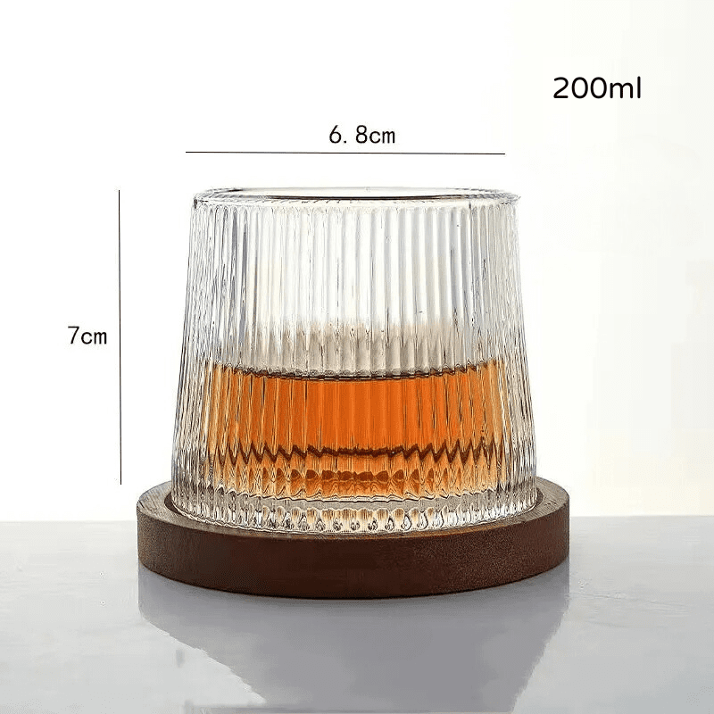 Copo de Whisky em Cristal com Base Rotativa para Bar em Casa