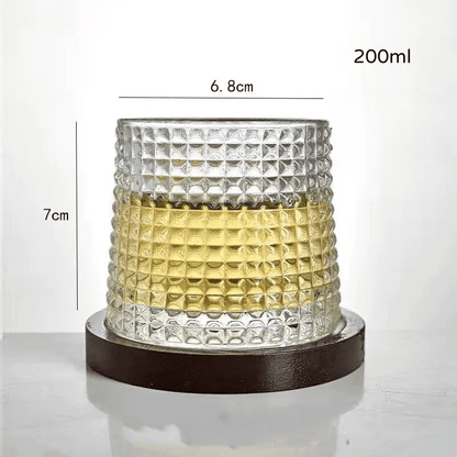 Copo de Whisky em Cristal com Base Rotativa para Bar em Casa