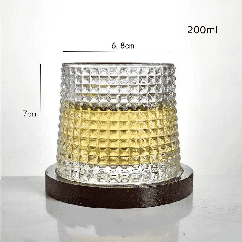 Copo de Whisky em Cristal com Base Rotativa para Bar em Casa