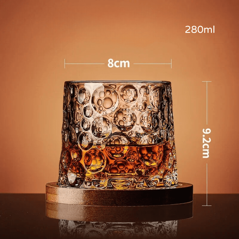 Copo de Whisky em Cristal com Base Rotativa para Bar em Casa
