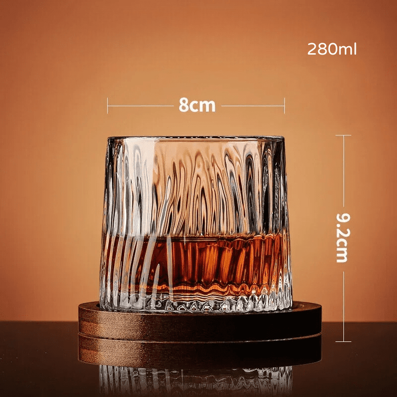 Copo de Whisky em Cristal com Base Rotativa para Bar em Casa