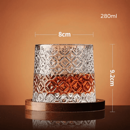 Copo de Whisky em Cristal com Base Rotativa para Bar em Casa