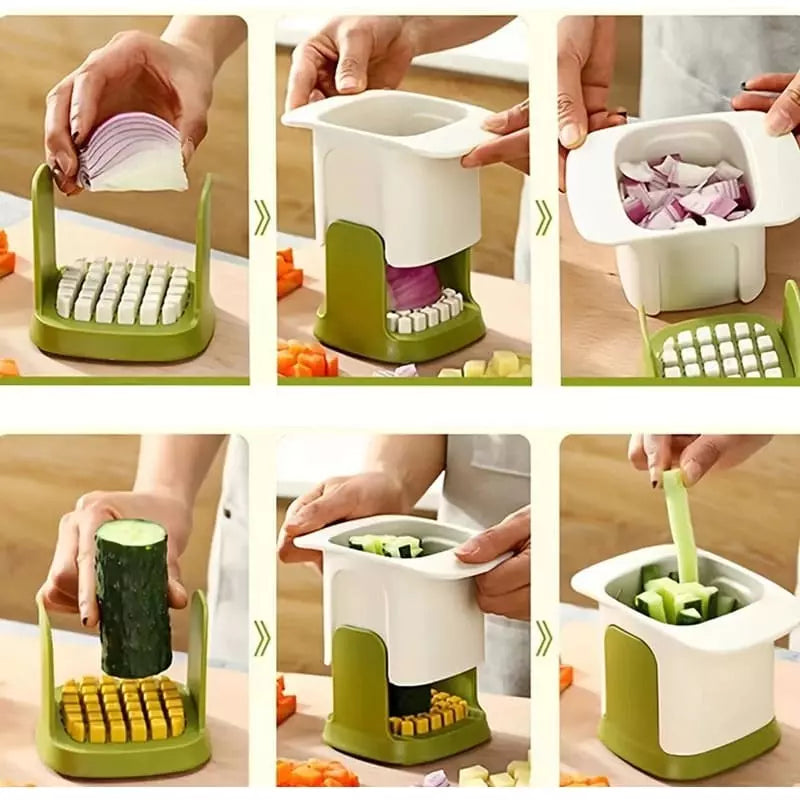 Cortador de Alimentos em Cubos para Preparação Rápida de Refeições