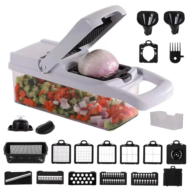 Cortador e Fatiador Multifuncional 14 Funções - Utensílio de Cozinha Prático