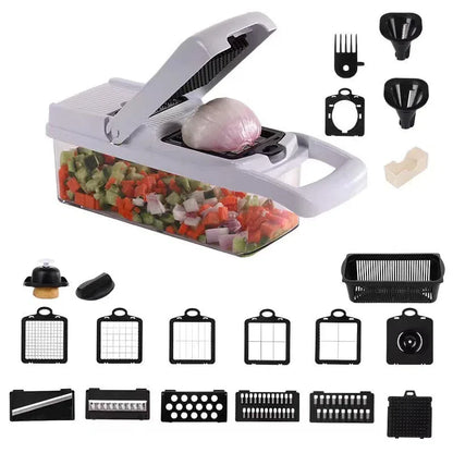 Cortador e Fatiador Multifuncional 14 Funções - Utensílio de Cozinha Prático