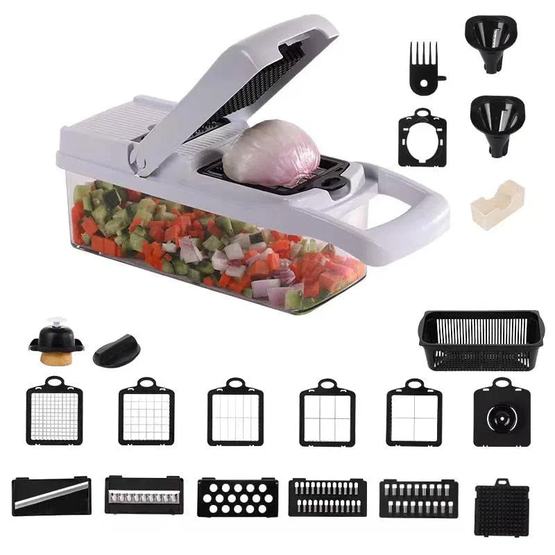 Cortador e Fatiador Multifuncional 14 Funções - Utensílio de Cozinha Prático