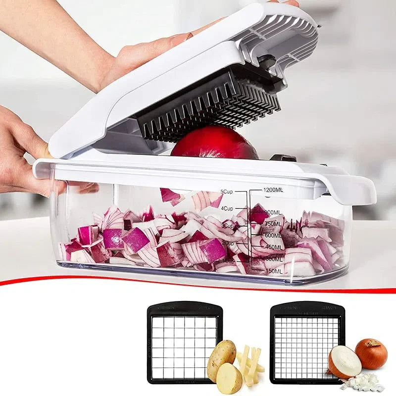 Cortador e Fatiador Multifuncional 14 Funções - Utensílio de Cozinha Prático