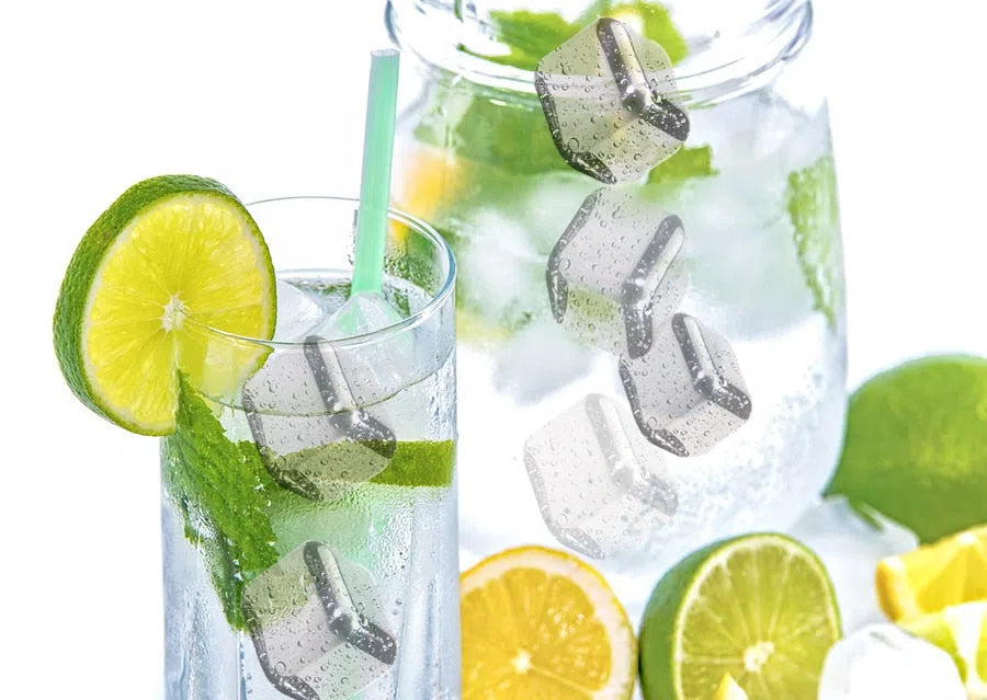 Cubos de Gelo em Aço Inox Reutilizáveis - Conserve Bebidas Geladas