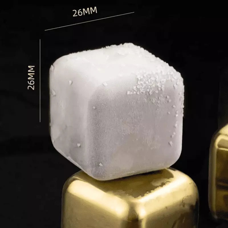 Cubos de Gelo em Aço Inoxidável Dourado com Pegador