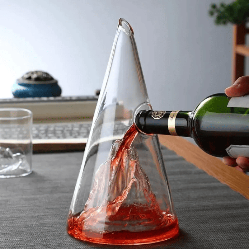 Decantador de Vinho e Whisky em Vidro com Design em Pirâmide para Bar em Casa