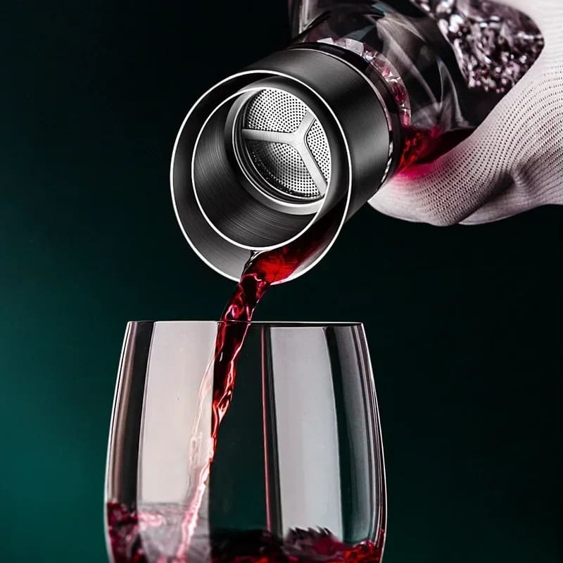 Decanter de Vinho de Vidro Iceberg com Aerador para Home Bar