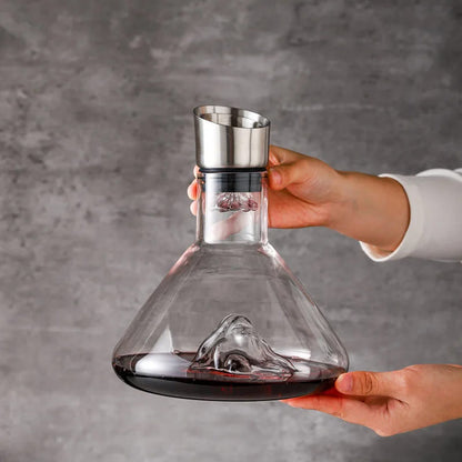 Decanter de Vinho de Vidro Iceberg com Aerador para Home Bar