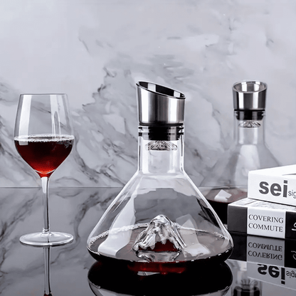 Decanter de Vinho de Vidro Iceberg com Aerador para Home Bar