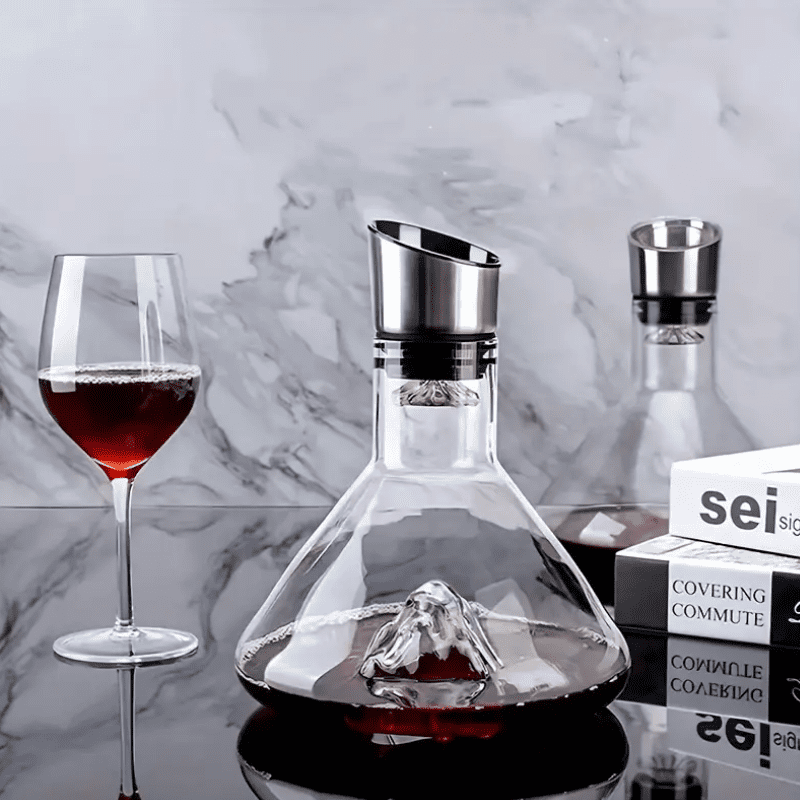 Decanter de Vinho de Vidro Iceberg com Aerador para Home Bar