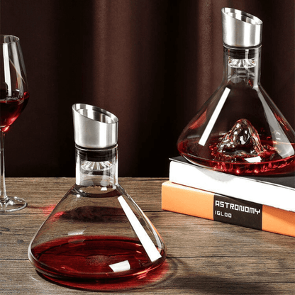 Decanter de Vinho de Vidro Iceberg com Aerador para Home Bar