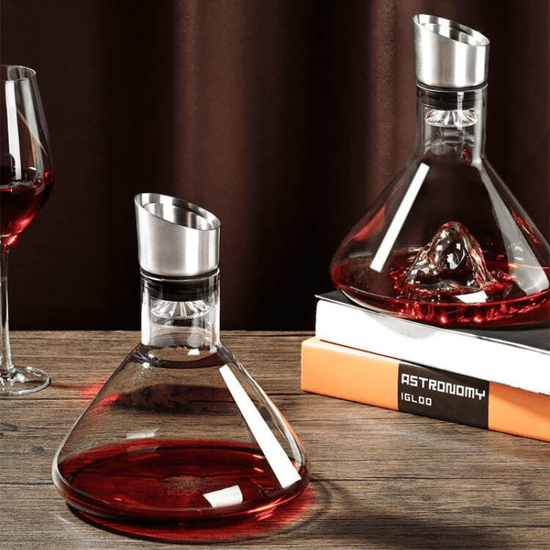 Decanter de Vinho de Vidro Iceberg com Aerador para Home Bar